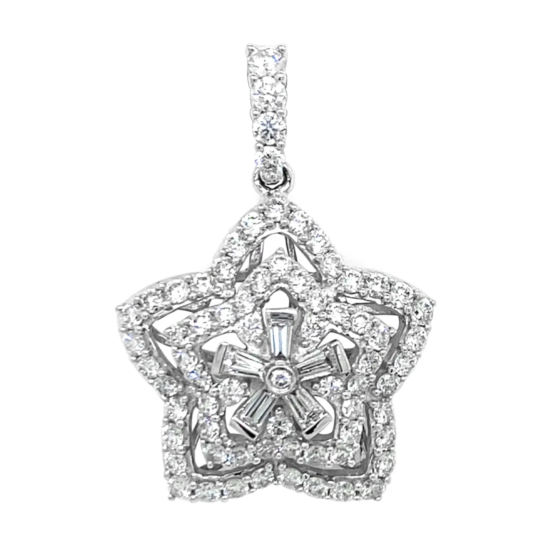 18K White Gold Diamond Pendant