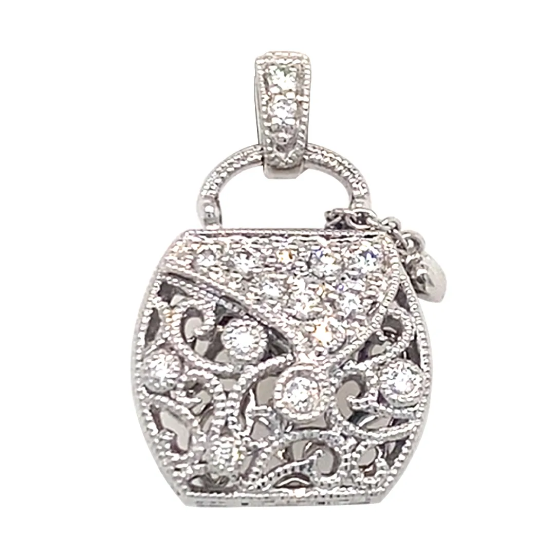 18K White Gold Diamond Pendant