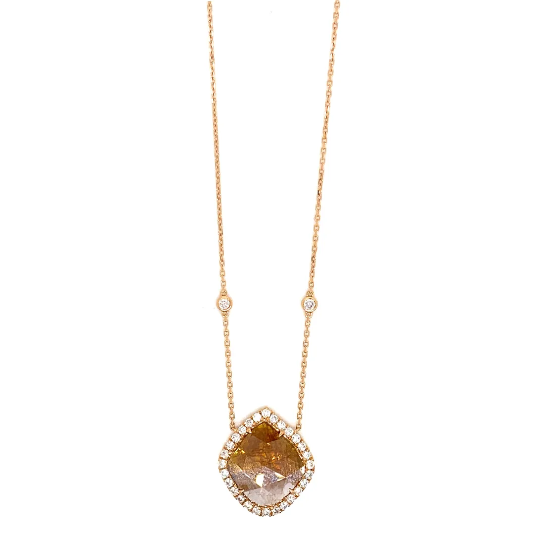 18K Rose Gold Diamond Necklace
