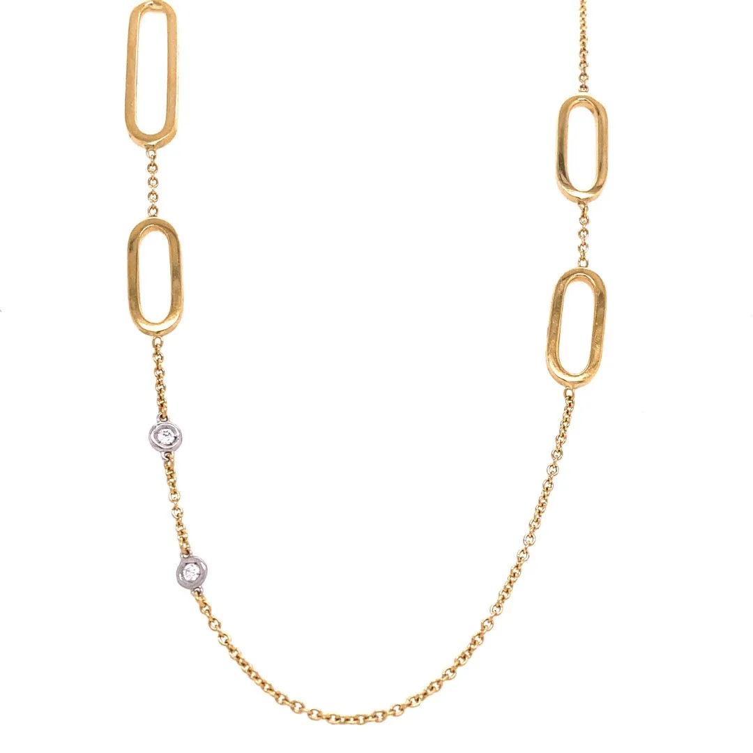 18K Two-Tone Gold Diamond Necklace
