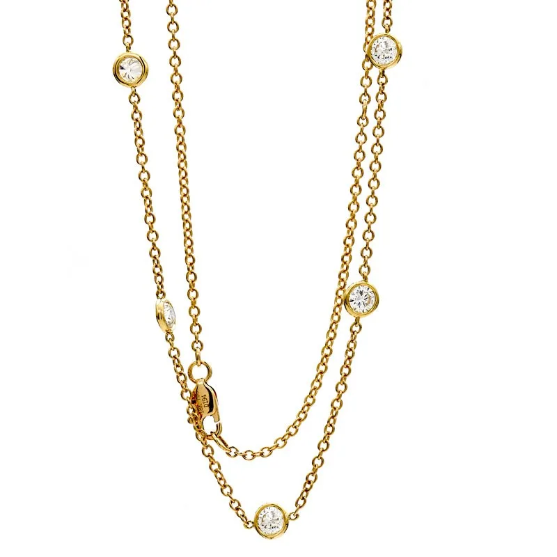 18K Yellow Gold Diamond Necklace