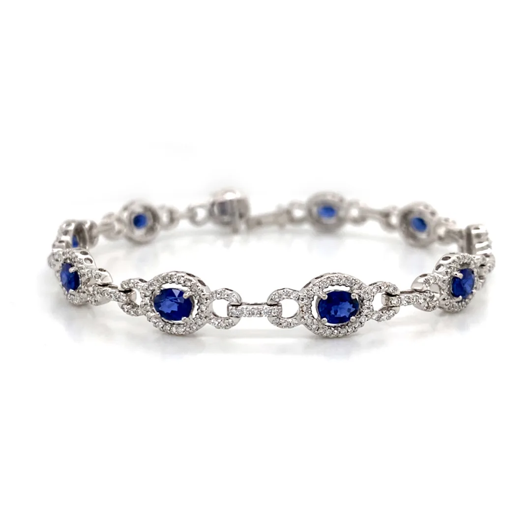 18K White Gold Sapphire Bracelet