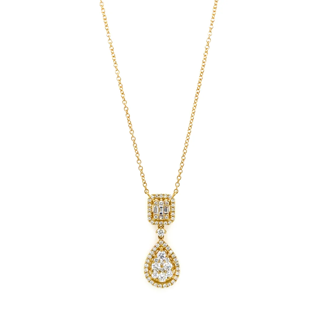 18K Yellow Gold Diamond Necklace