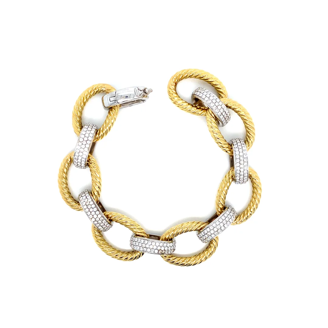 18K Two-Tone Gold Diamond Bracelet