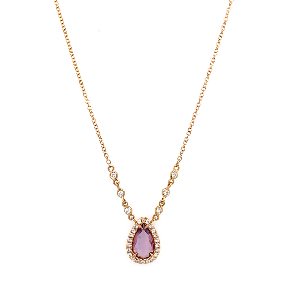 18K Rose Gold Fancy Sapphire Necklace