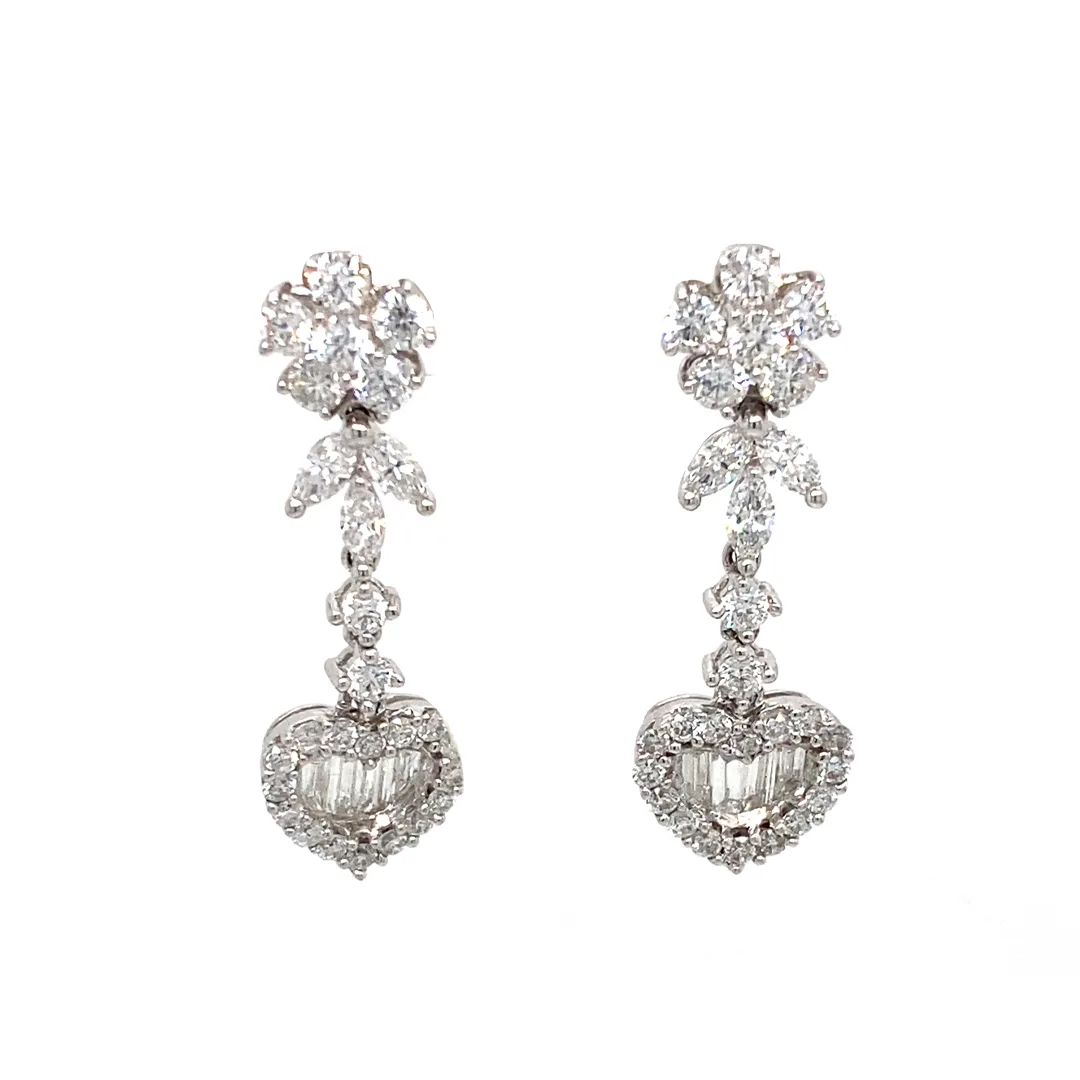 18K White Gold Diamond Earrings