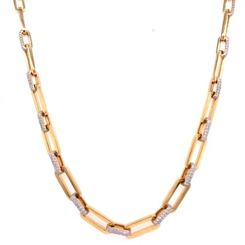 18K Yellow Gold Diamond Necklace
