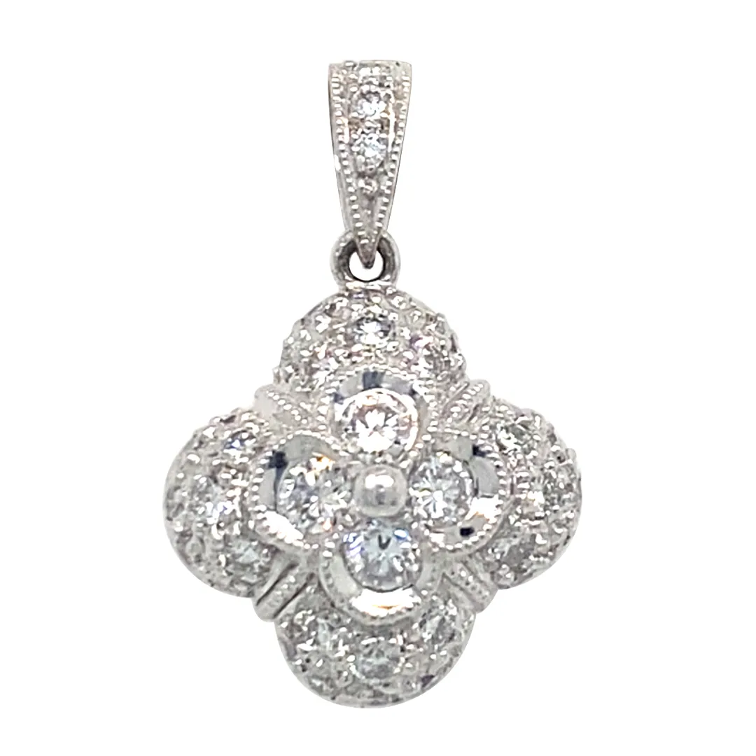 18K White Gold Diamond Pendant