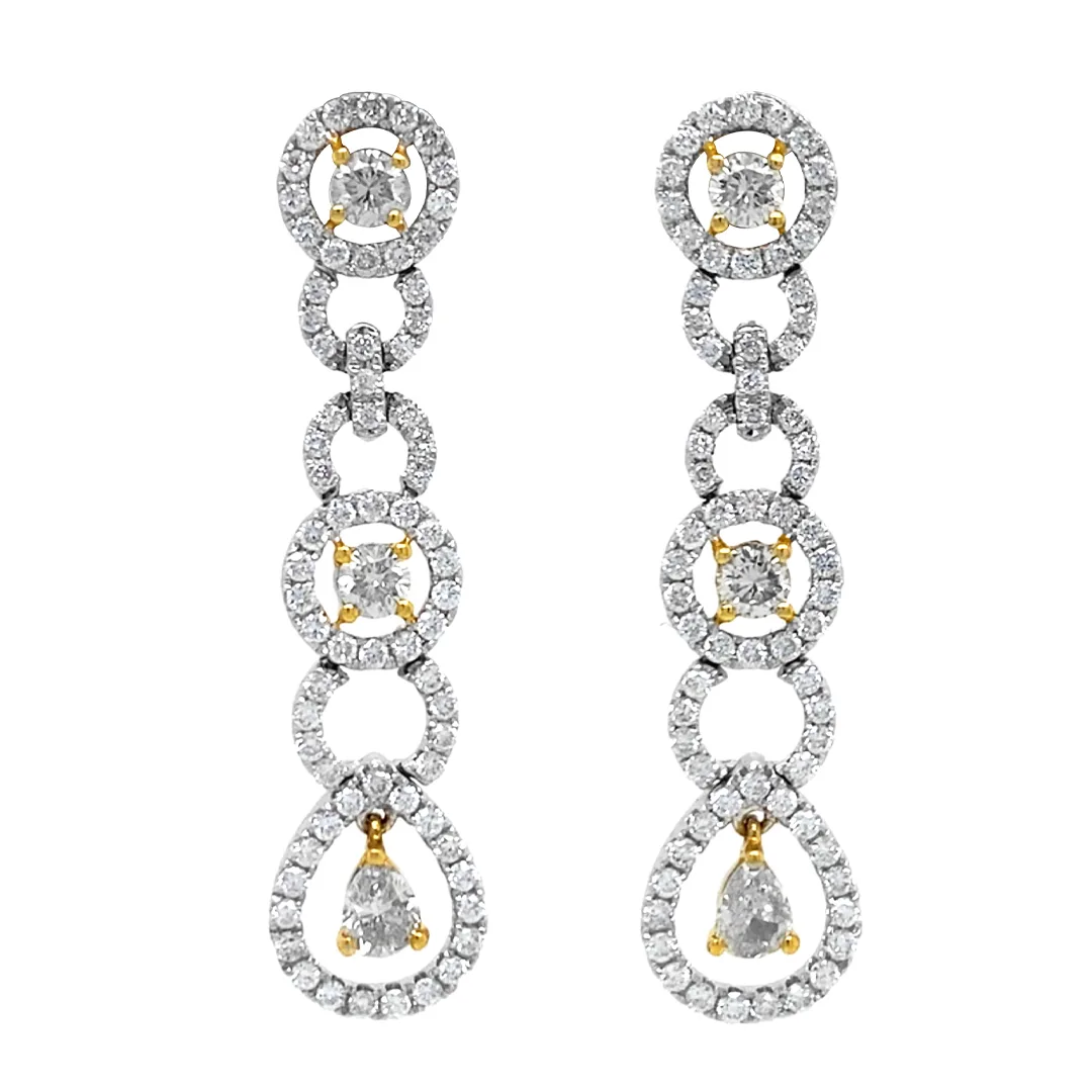 18K White Gold Diamond Earrings