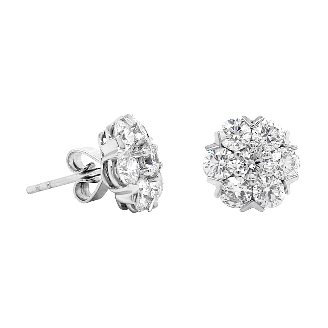 18K White Gold Diamond Earrings