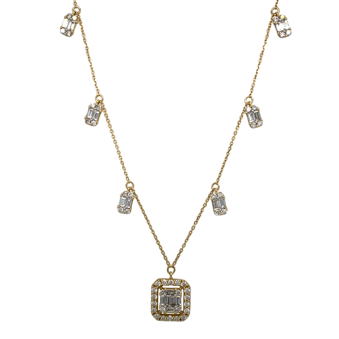 18K Yellow Gold Diamond Necklace