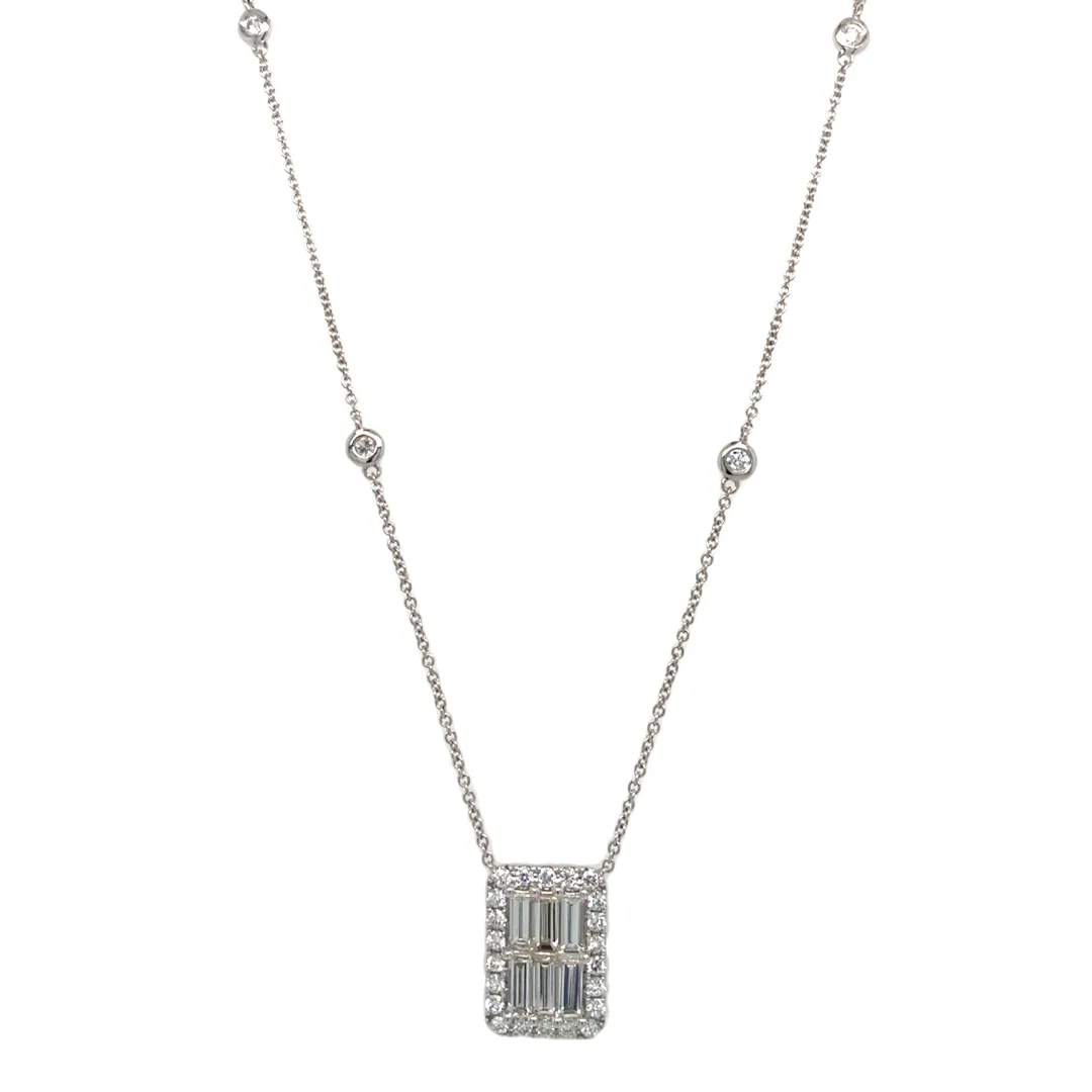 18K White Gold Diamond Necklace