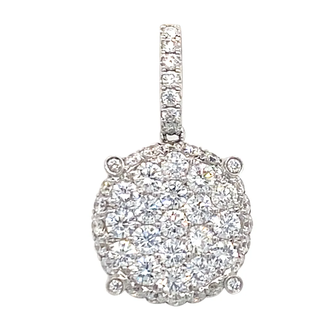 18K White Gold Diamond Pendant