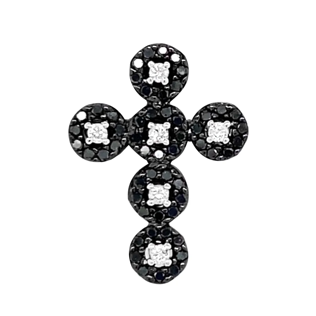 18K Black Rhodium Diamond Pendant