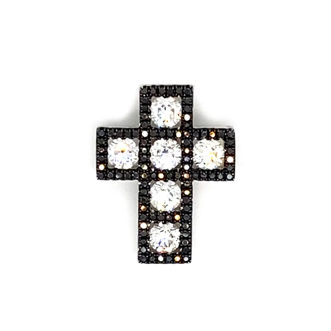18K White Gold Black Diamond Pendant