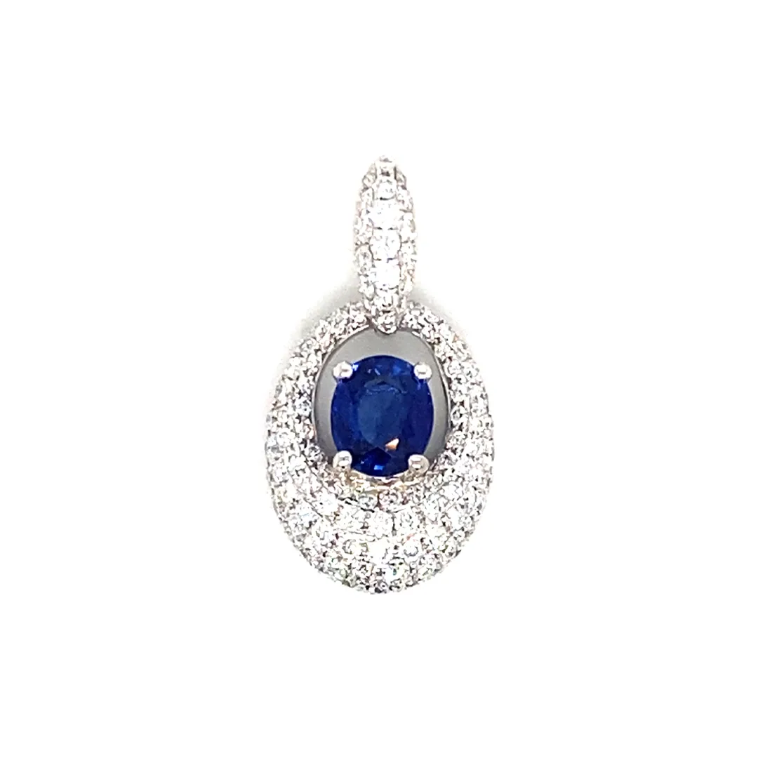 18K White Gold Diamond Pendant