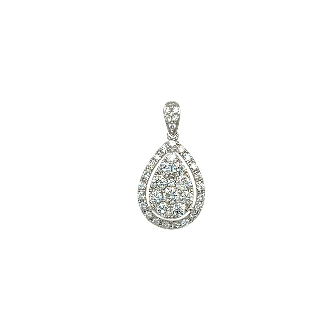 18K White Gold Diamond Pendant