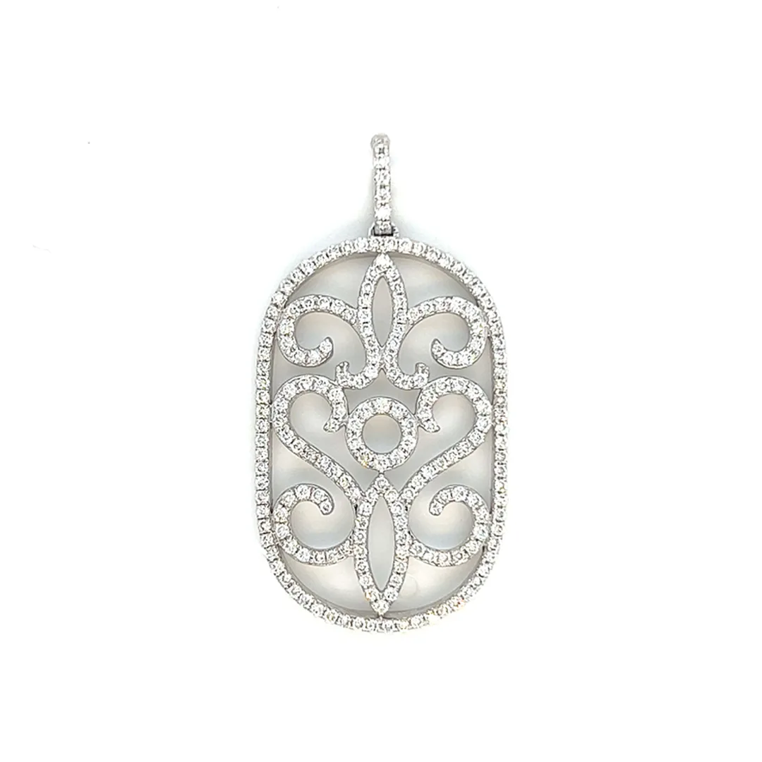 18K White Gold Diamond Pendant