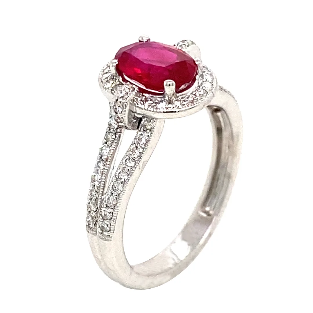 18K White Gold Ruby Ring