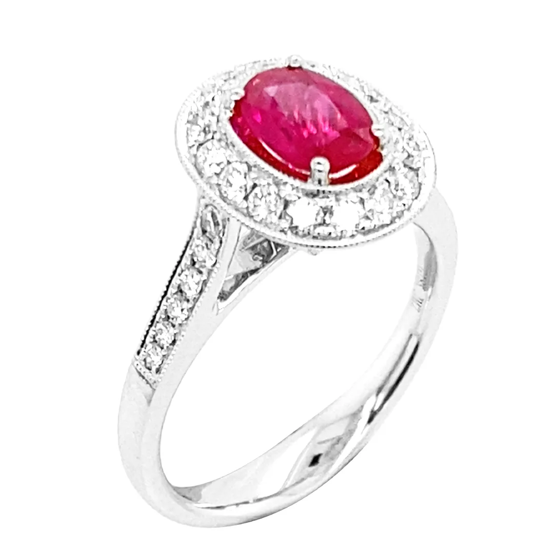 18K White Gold Ruby Ring