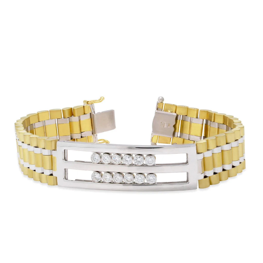 18K Two-Tone Diamond Men’s Bracelet
