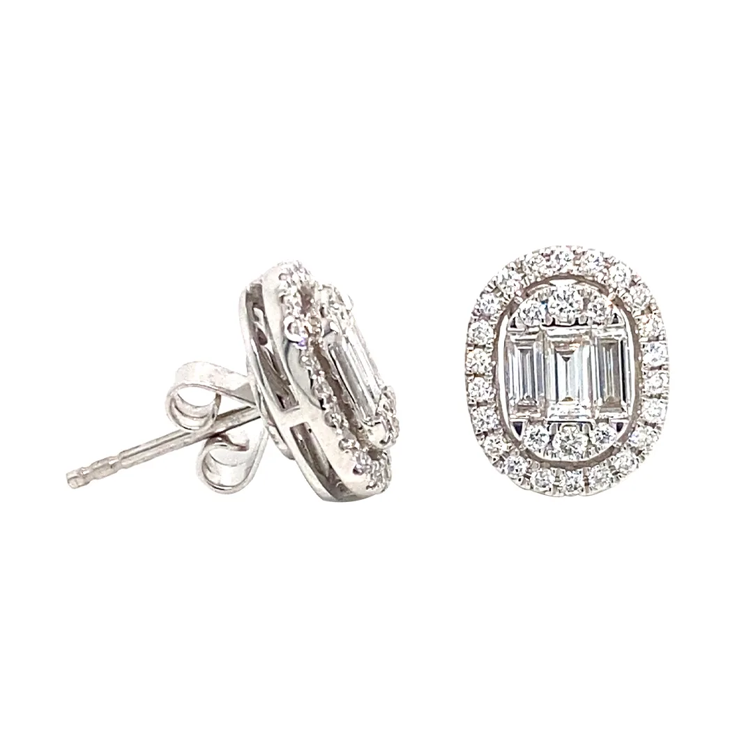 18K White Gold Diamond Earrings
