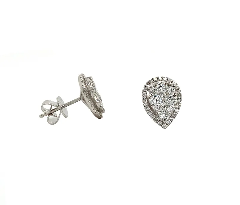 18K White Gold Diamond Earrings