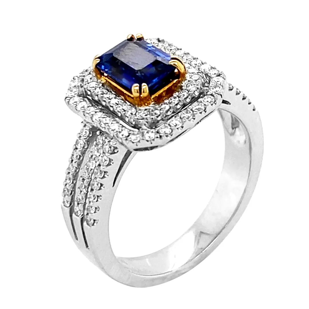 18K White Gold Sapphire Ring