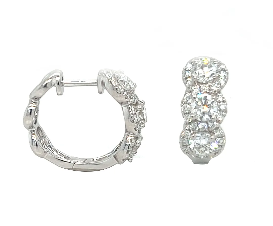 18K White Gold Diamond Earrings