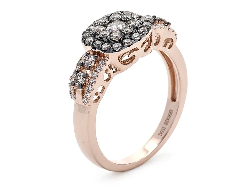 18K Rose Gold Brown Diamond Band
