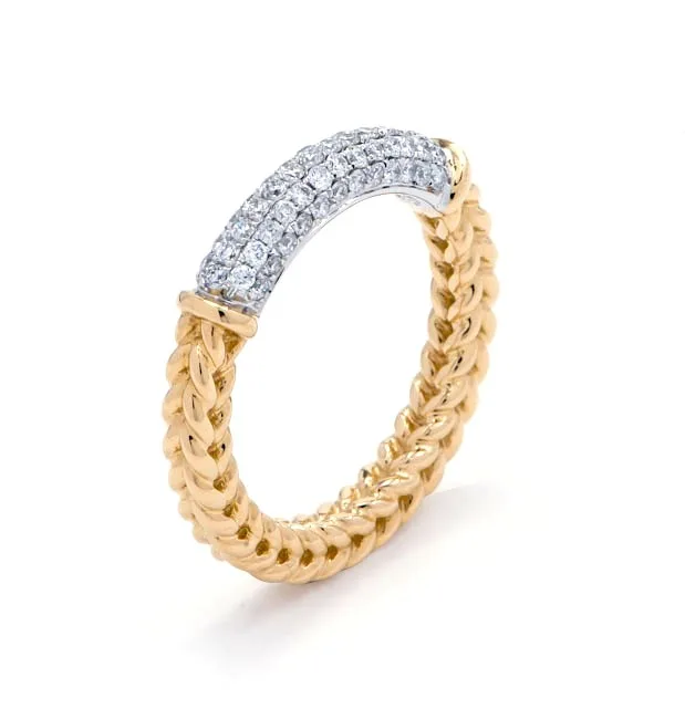 18K Two-Tone Gold Diamond Band