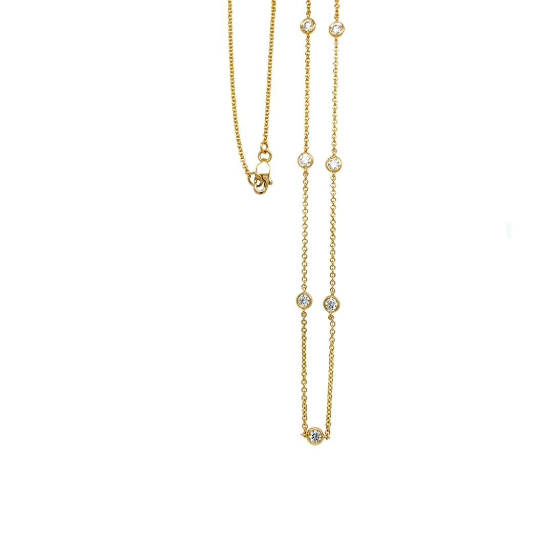 18K Yellow Gold Diamond Necklace