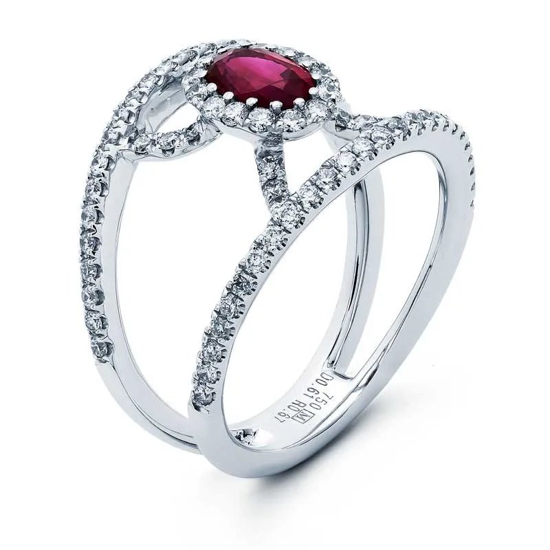 18K White Gold Ruby Ring