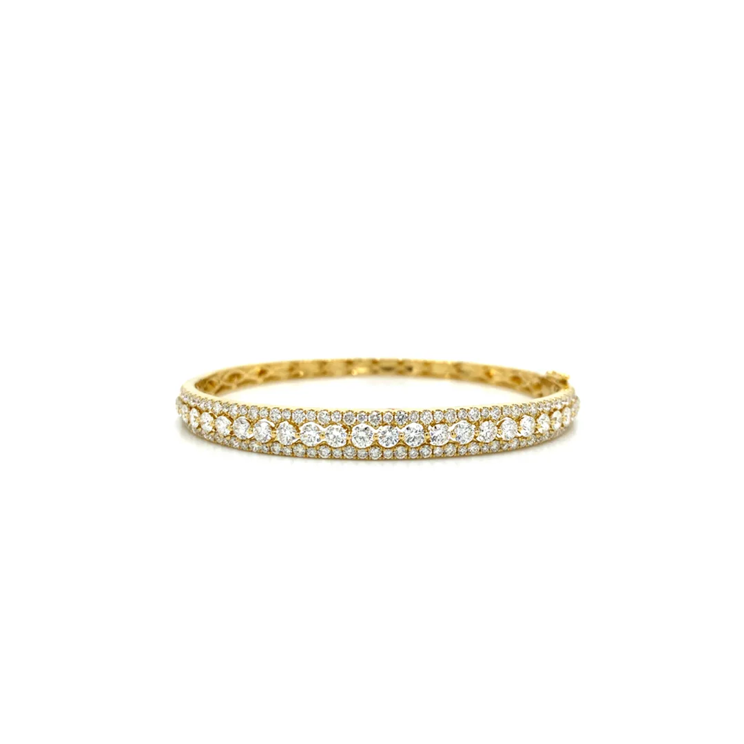 18K Yellow Gold Diamond Bangle