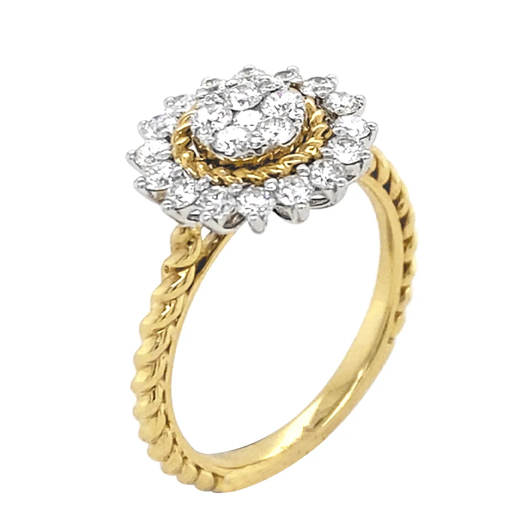 18K Two-Tone Gold Diamond Ring