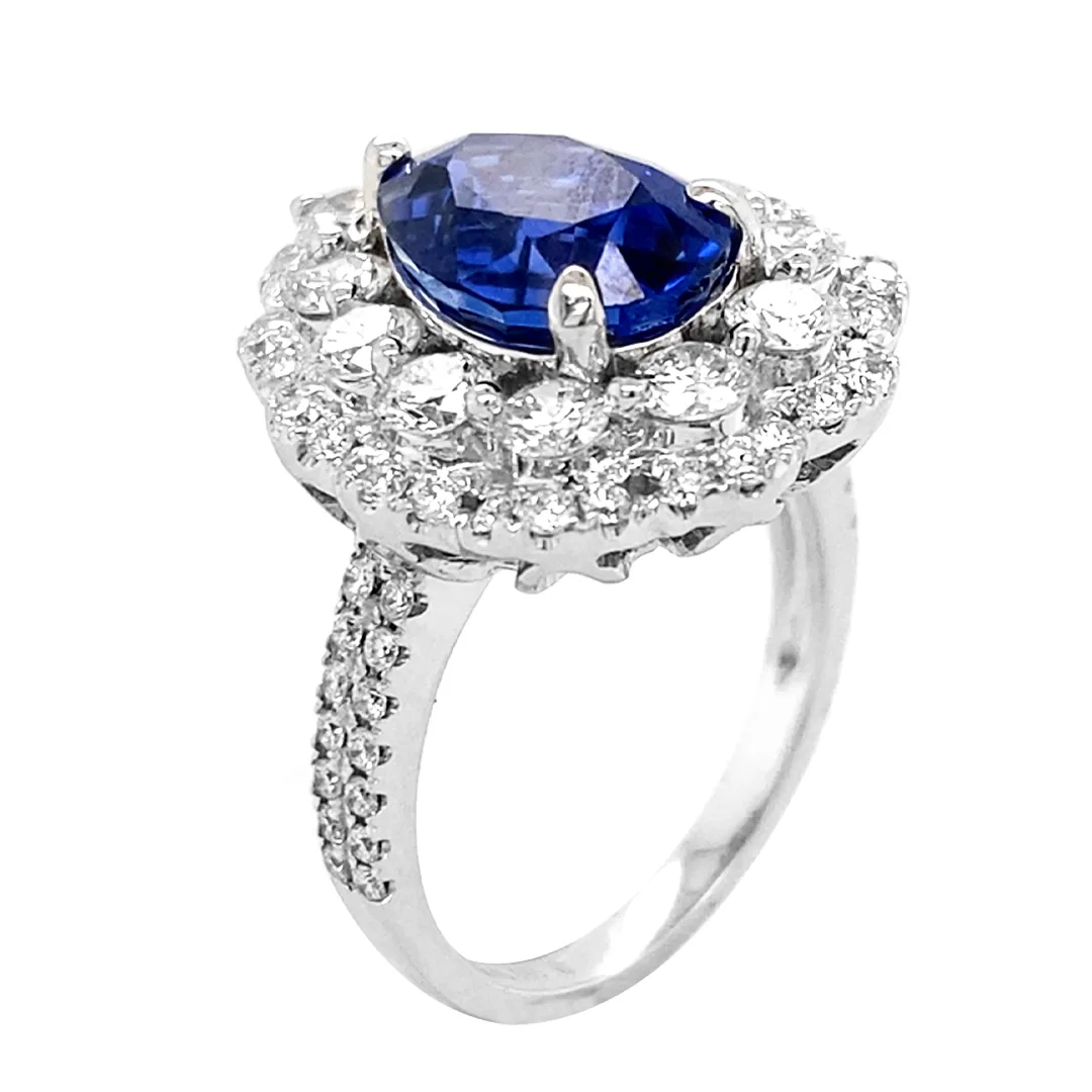 14K White Gold Sapphire Ring