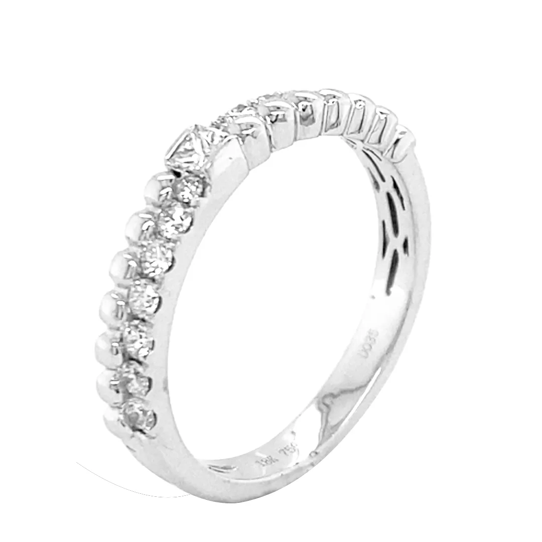 18K White Gold Diamond Band