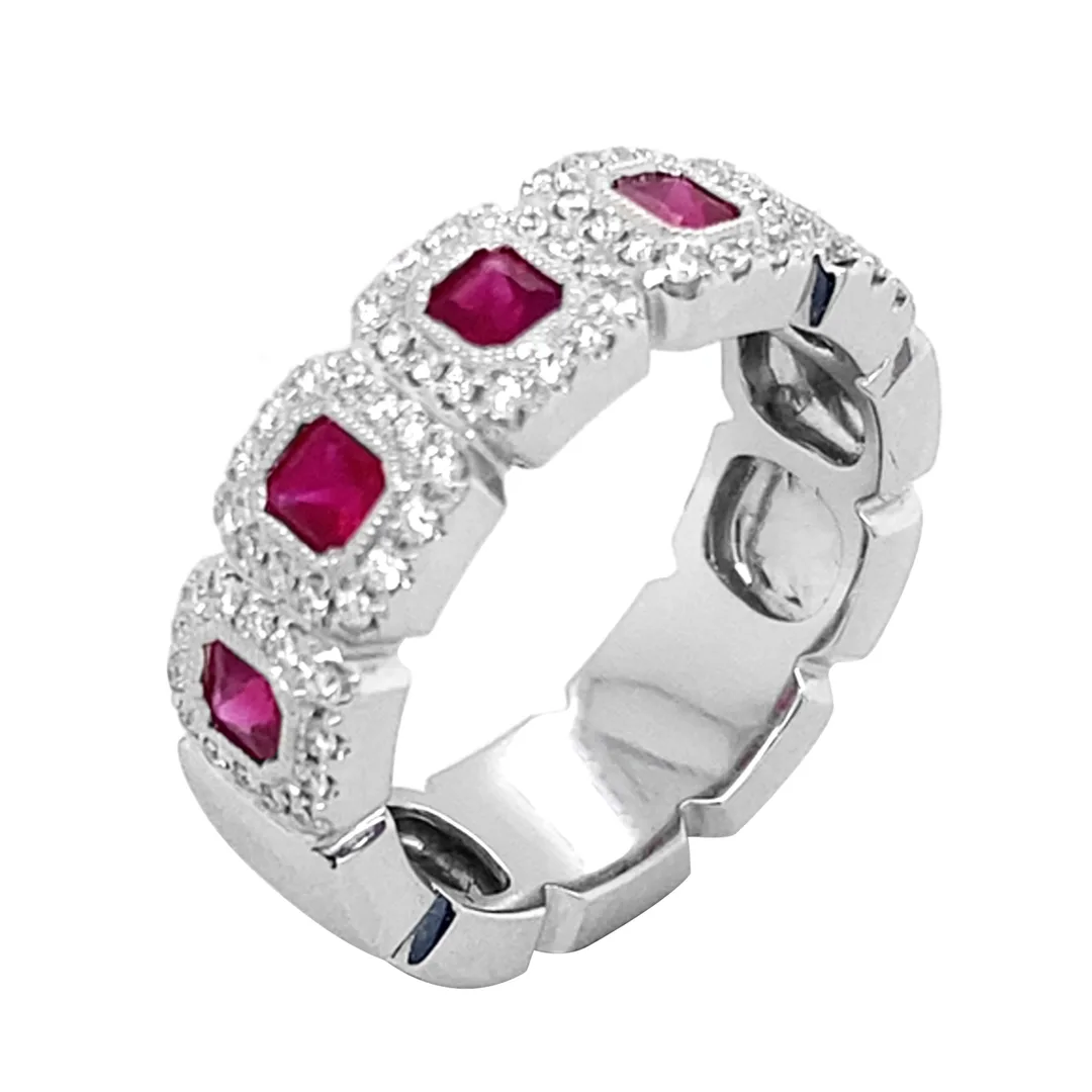 18K White Gold Ruby Ring