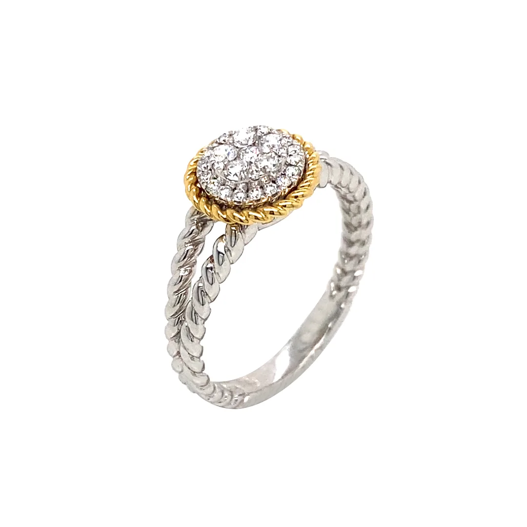 18K Two-Tone Gold Diamond Ring