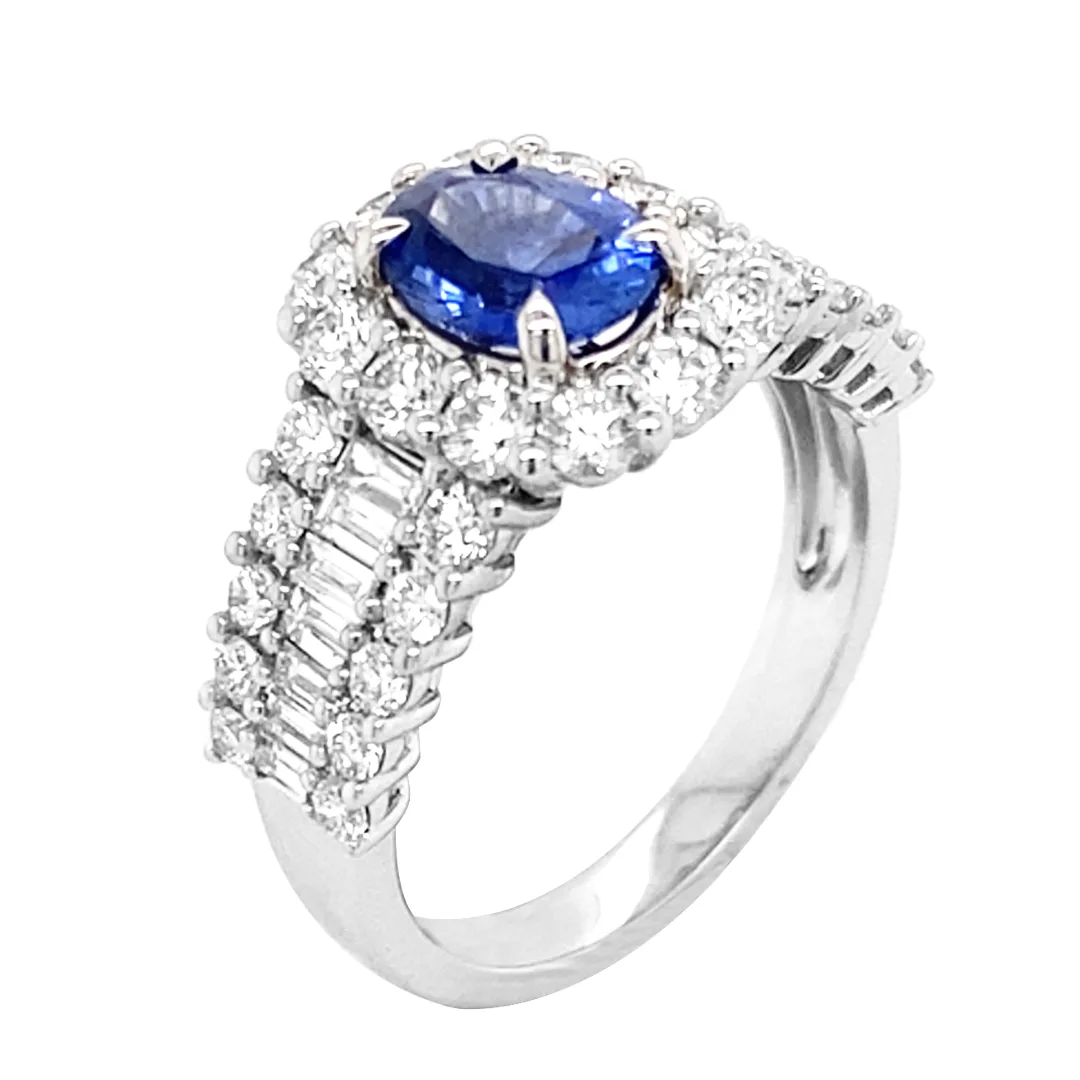 18K White Gold Sapphire Ring
