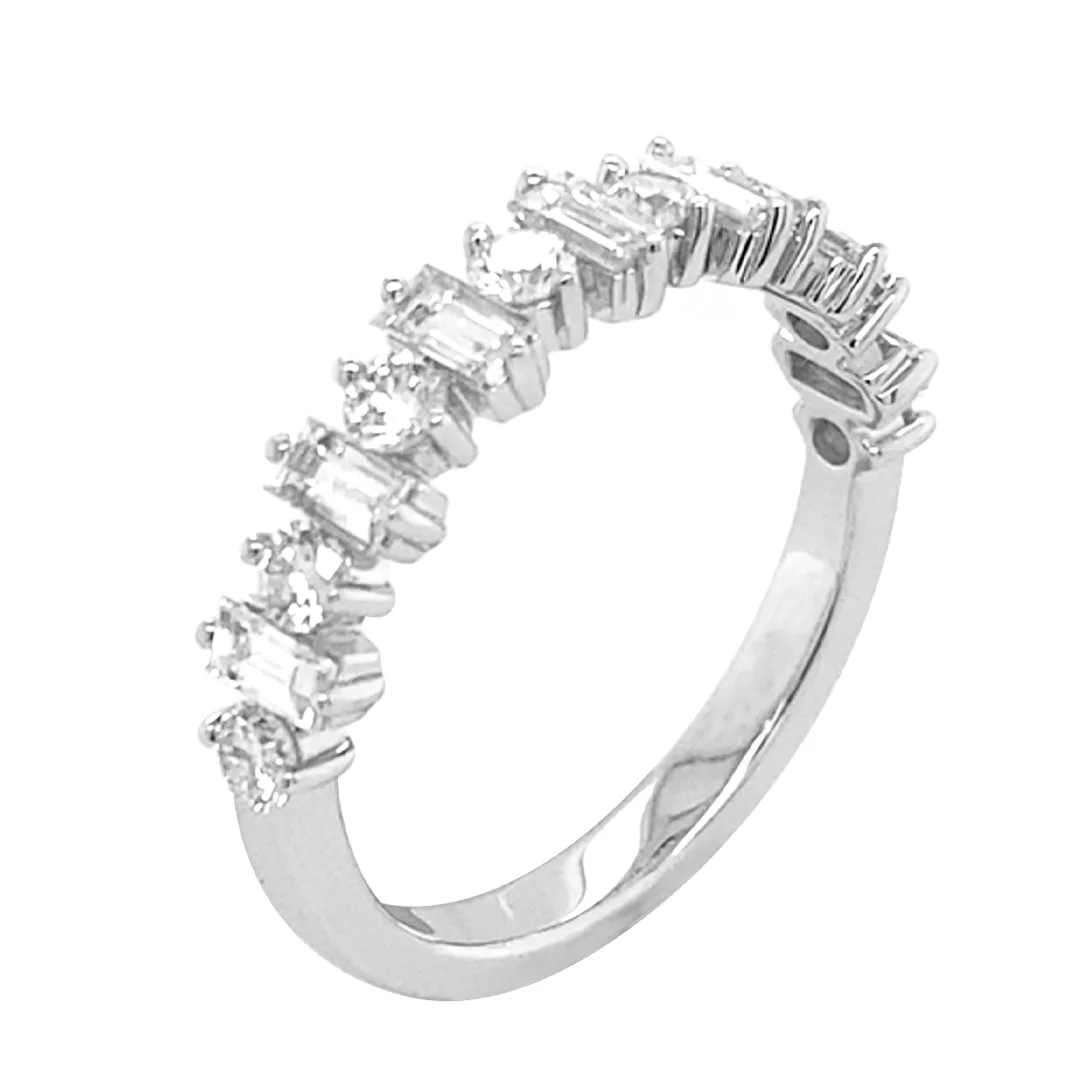 18K White Gold Diamond Band