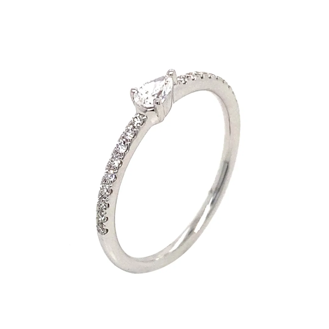 18K White Gold Diamond Band
