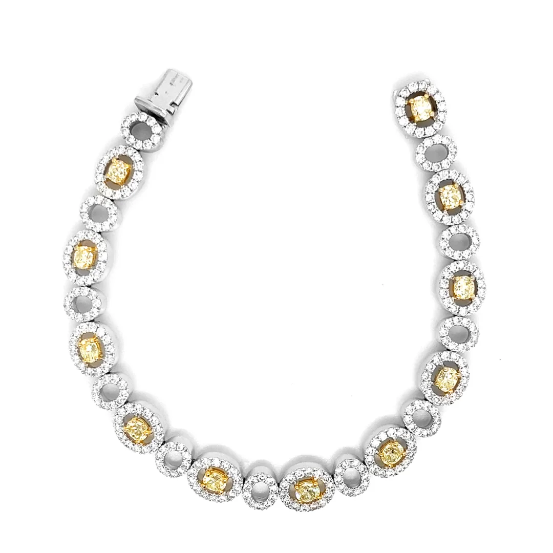 18K White Gold Yellow Diamond Bracelet