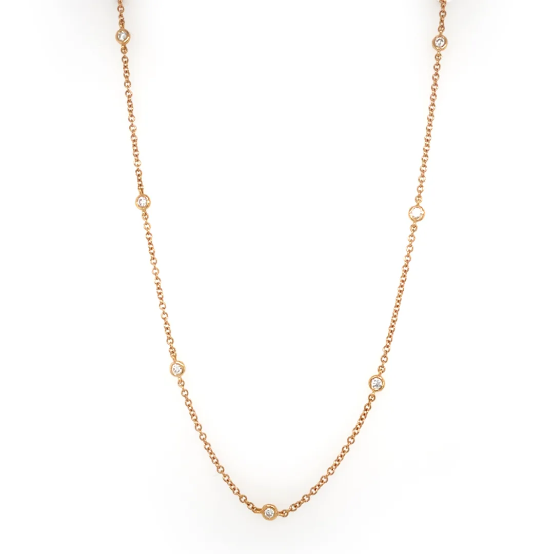 18K Rose Gold Diamond Necklace