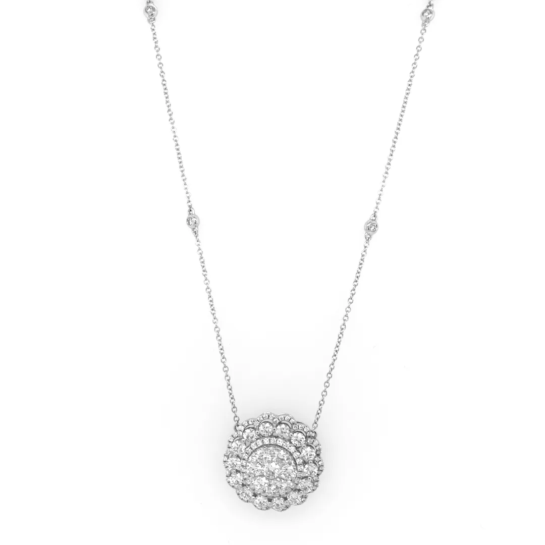 18K White Gold Diamond Necklace