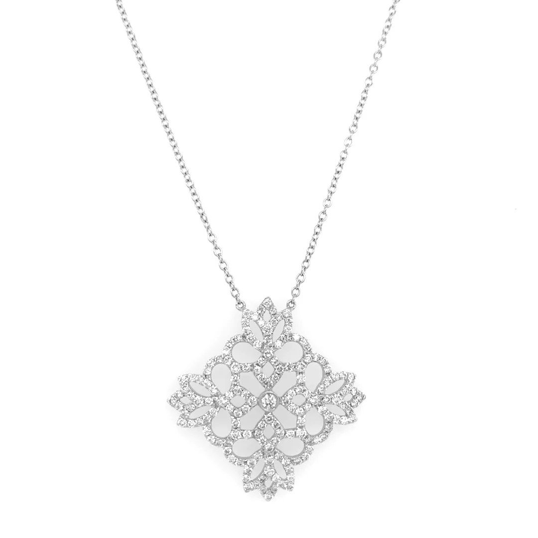 18K White Gold Diamond Necklace