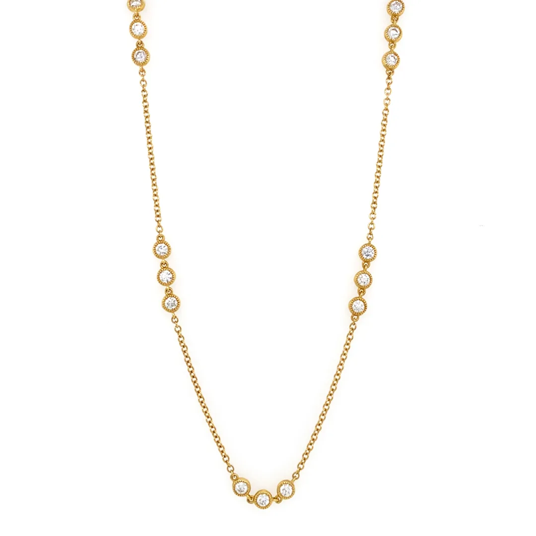 18K Yellow Gold Diamond Necklace