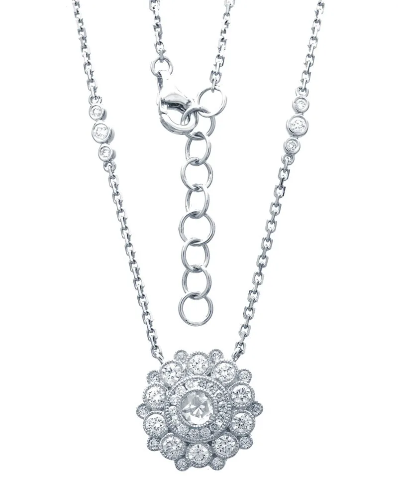 18K White Gold Diamond Necklace
