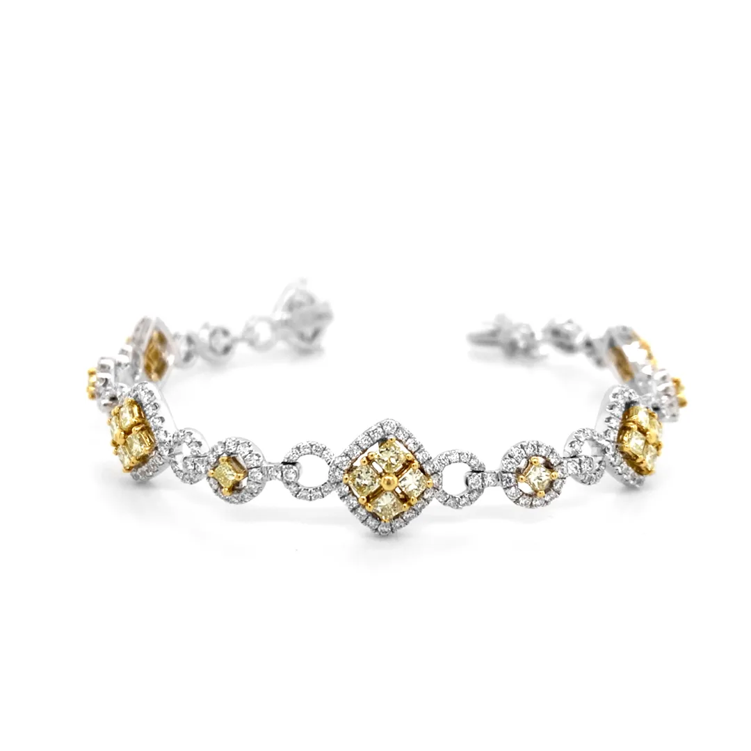 18K Two-Tone Yellow Diamond Bracelet