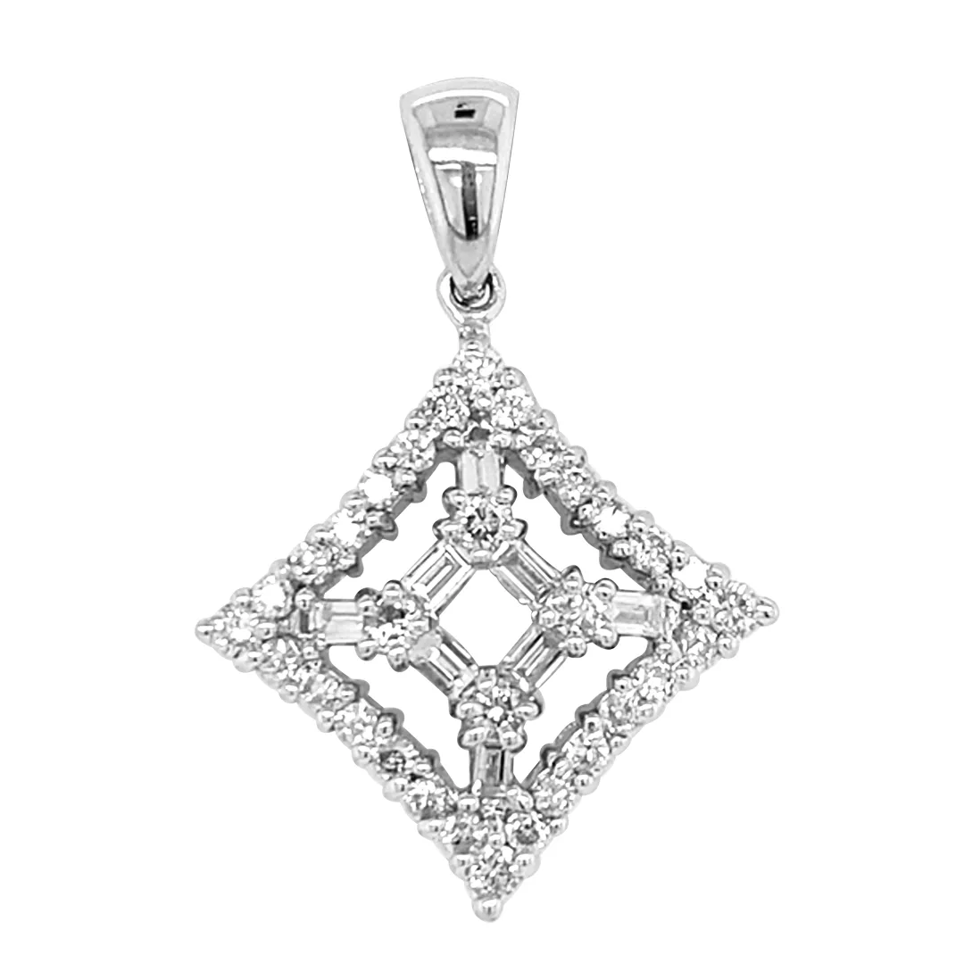 18K White Gold Diamond Pendant